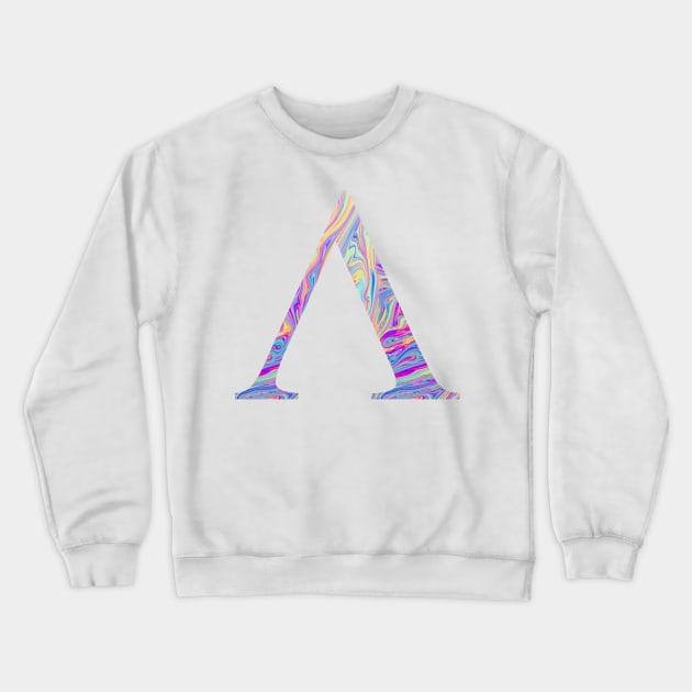 Lamda Sorority Letter Sticker Crewneck Sweatshirt by aterkaderk